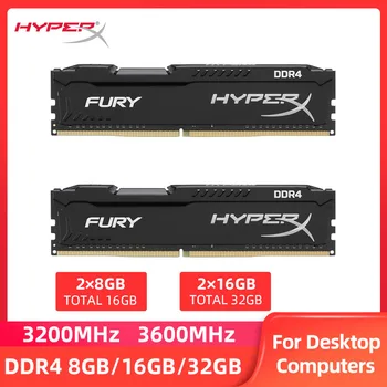 HyperX Fury Memoria RAM DDR4 16GB(2×8) 32 GB(2×16) 3200MHz 3600MHz, PC4-25600 28800 DIMM Desktop 1.2 V 288Pins pro Desktop Memony