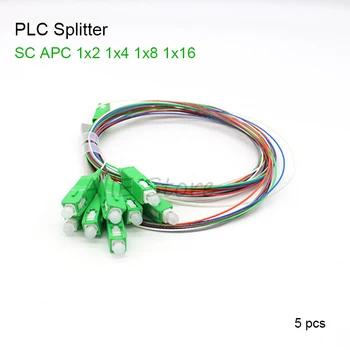 5 Ks/Lot 1X2 1X4 1X8 1X16 1X32 PLC Vlákno Splitter SC/APC SM 0,9 mm G657A1 PVC 1m FTTH PLC splitter sc apc connectoFree doprava