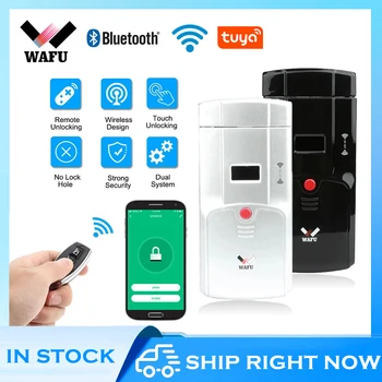 WAFU 011A Smart Lock Tuya Zámky Wifi, Bluetooth, Zámek Otisků prstů Zámek Ovládání Telefonu Dálkové Ovládání Dotykem Prstu Invisible Lock