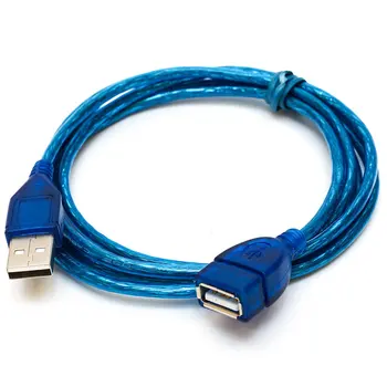 Hot Nejnovější 1.5/3M USB 2.0 Samice Rozšíření Dat Proti Rušení-USB 2.0 Prodlužovací Kabel USB 2.0 Samec Na Sync kabel Kabel Modrá