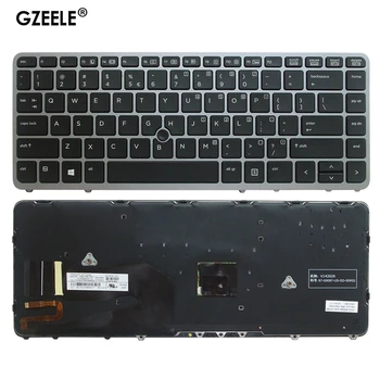 Angličtina Laptop Klávesnice pro HP EliteBook 840 G1 850 G1 ZBook 14 HP 840 G2 NÁS Stříbrné podsvícení s pointing stick