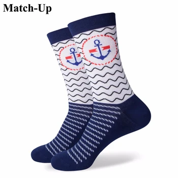 Match-Up Girl Česaná Bavlna Značka Vtipné Ponožky Ženy Bavlněné Ponožky Kotva