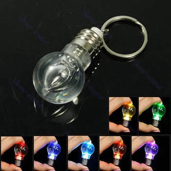 Hot Prodej LED Svítilna Žárovka Kroužek na Klíče Klíčenka Svítilna Pochodeň Duhové Barvy #Y51#