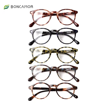 Boncamor 4 Pack Tištěné Oválný Rám Brýle na Čtení Jarní Závěs Muži a Ženy, HD Jasné Objektiv Brýle+1.0+2.0+3.0+4.0+5.0+6.0