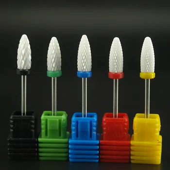 5kusů/Set Keramické Frézy pro Nail Drill Bit Elektrická Manikúra Vrtačky Pedikúra Mlýn Bitů Stroje Soubory Nail Art Zařízení