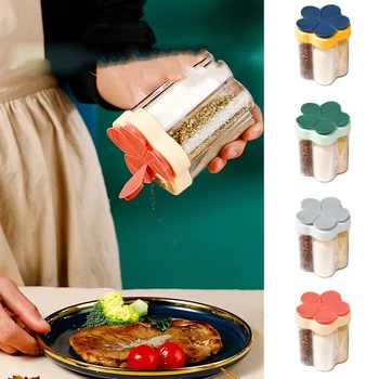 Pět V Jednom Transparentní Spice Box Kombinace Koření Jar Kuchyně Koření Skladovací Kontejner Sůl Láhev Koření Nástrojů