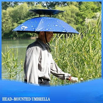 Nosit deštník, čepice rybaření hlavě nosí slunečník venkovní hlavě klobouk, deštník, opalovací krém, klobouk, deštník skládací velké