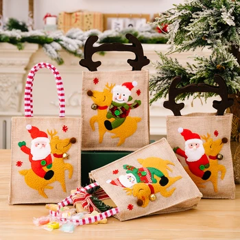 Vánoční Cukroví Pouzdro Kreslený Stripe Dárkové Balení Taška Děti Candy Bag Party Dekorace pro Šperky Občerstvení Sušenky