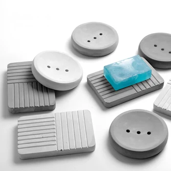 Miska Na Mýdlo Silikonové Konkrétní Formy Ručně Vyráběné Cement Formy Nordic Originální Ozdoby Koupelna Dekorace Nástroj