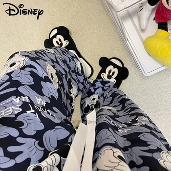 Nové Disney Módní Karikatura Pyžamo Kalhoty Y2k Dívka Mickey Noční Prádlo Volné Ležérní Thicked Plyšové Kalhoty Domácí Oblečení Ženy Kalhoty