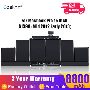 Coeknn 99Wh A1417 Laptop Baterie pro Apple Macbook Pro 15 inch A1398 (Mid 2012 a Počátkem roku 2013) Retina MC975LL/A MC976LL/A MD831LL/A